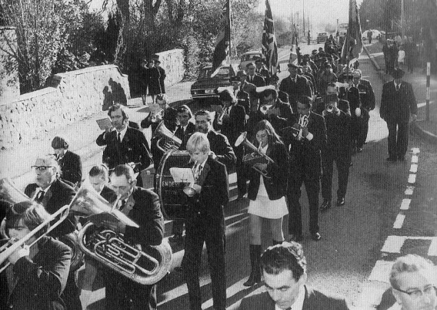 Leading the British Legion Remembrance Parade on Blaby road